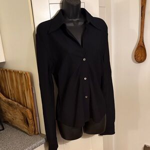 Theory Black Button Down Shirt